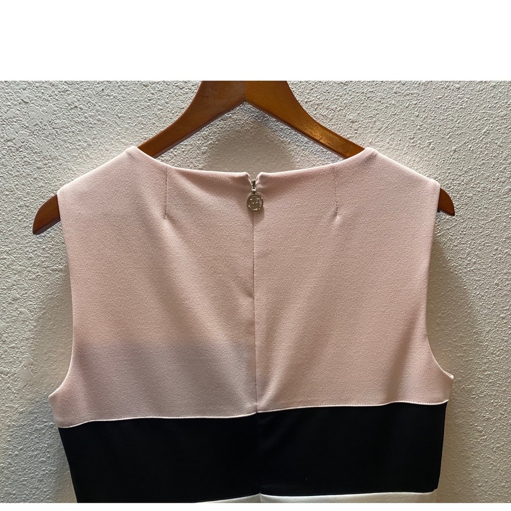 Tommy Hilfiger Women's Pink Black White Striped Sleeveless Sheath Dress Size 12 - Picture 7 of 10
